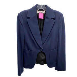 Diane Von Furstenberg Navy Riding Crop Blazer